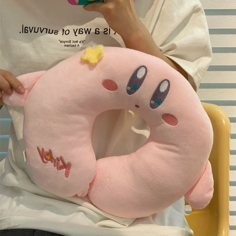 Kirby Pink Plush U Shaped Pillow Summer Doll Soft Stuffed Girl Heart Fluffy Star Eye Neck 1 - Kirby Plush