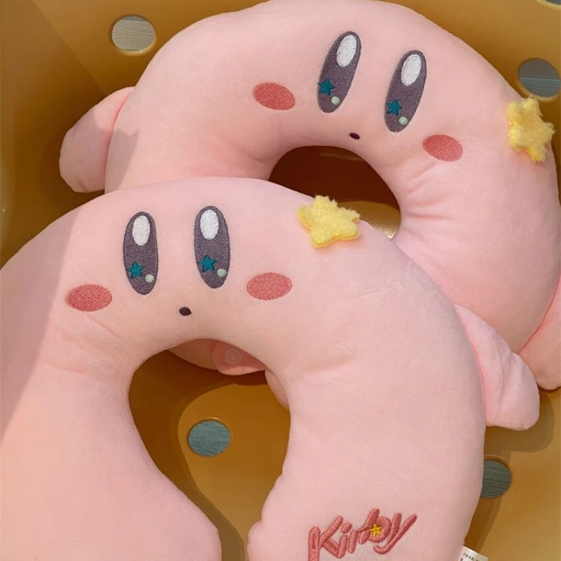 Kirby Pink Plush U Shaped Pillow Summer Doll Soft Stuffed Girl Heart Fluffy Star Eye Neck 2 - Kirby Plush