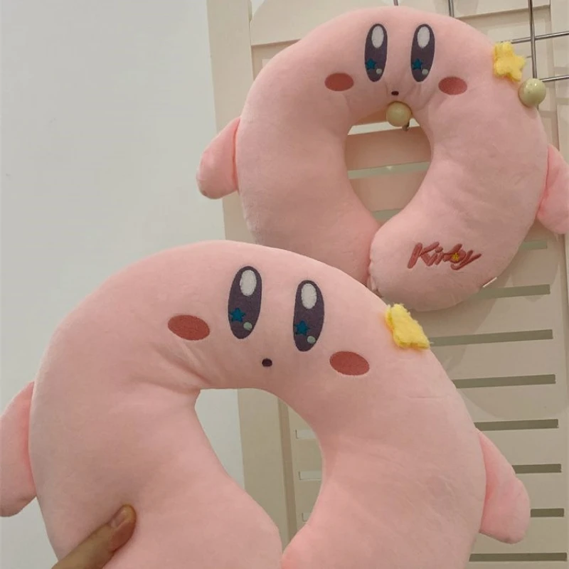 Kirby Pink Plush U Shaped Pillow Summer Doll Soft Stuffed Girl Heart Fluffy Star Eye Neck 4 - Kirby Plush