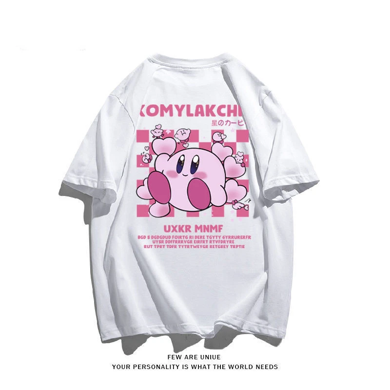 Kirby T shirts Kawaii Tshirt Girl Summer Tees Top Cute Anime Clothing Children Cartoon Clothes Casual 2 - Kirby Plush
