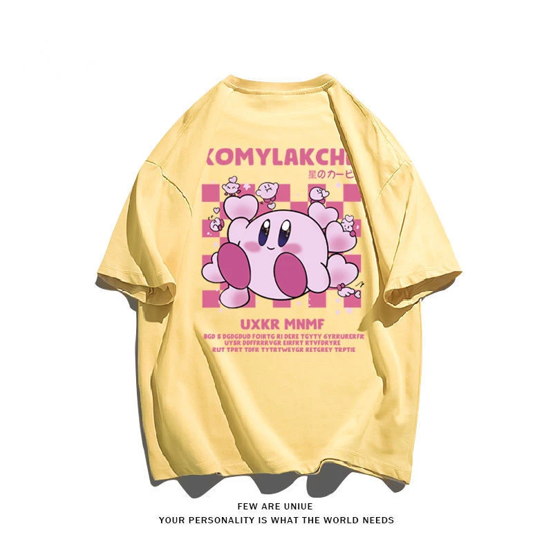 Kirby T shirts Kawaii Tshirt Girl Summer Tees Top Cute Anime Clothing Children Cartoon Clothes Casual 5 - Kirby Plush
