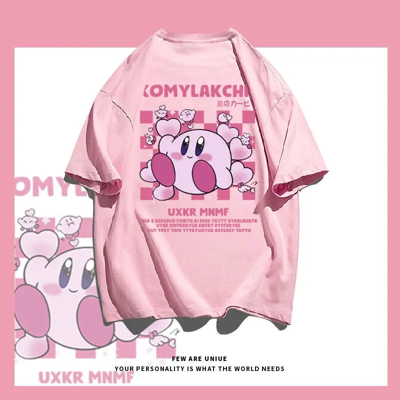 Kirby T shirts Kawaii Tshirt Girl Summer Tees Top Cute Anime Clothing Children Cartoon Clothes Casual - Kirby Plush