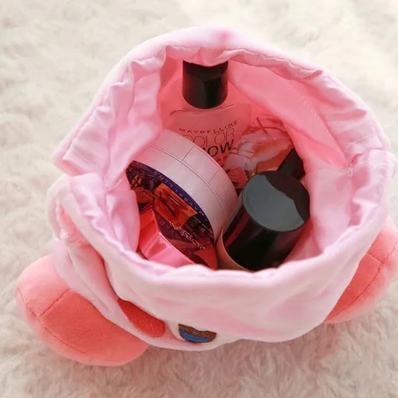 NEW Kawaii Anime Cartoon Star Kirby Plush Cosmetic Bag Cute Pink Plush Portable Storage Bag Coin 1 - Kirby Plush