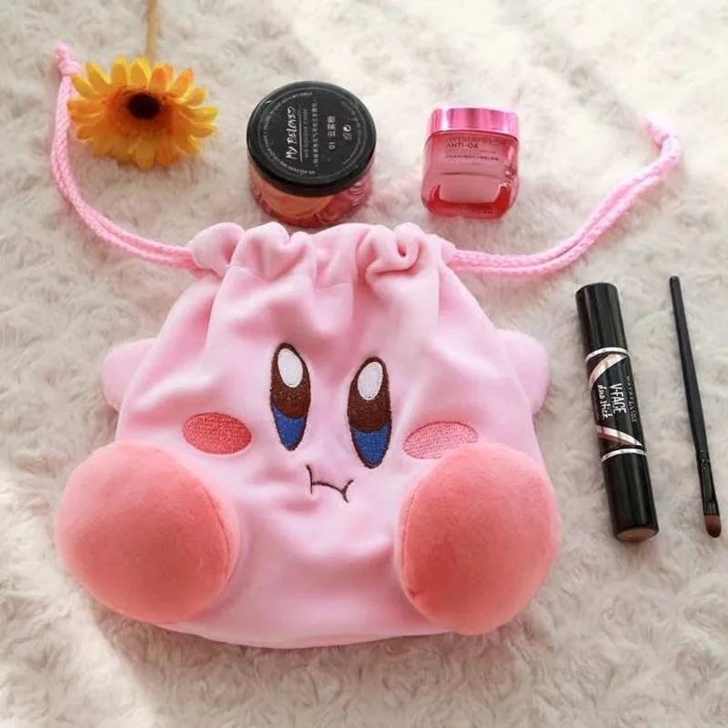 NEW Kawaii Anime Cartoon Star Kirby Plush Cosmetic Bag Cute Pink Plush Portable Storage Bag Coin 2 - Kirby Plush