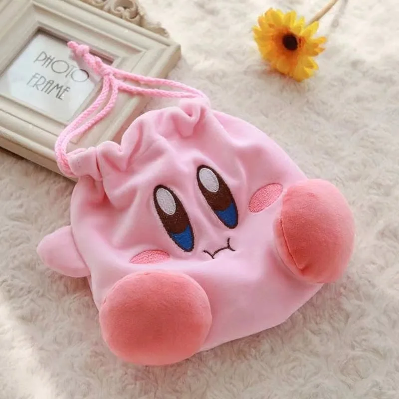 NEW Kawaii Anime Cartoon Star Kirby Plush Cosmetic Bag Cute Pink Plush Portable Storage Bag Coin 4 - Kirby Plush