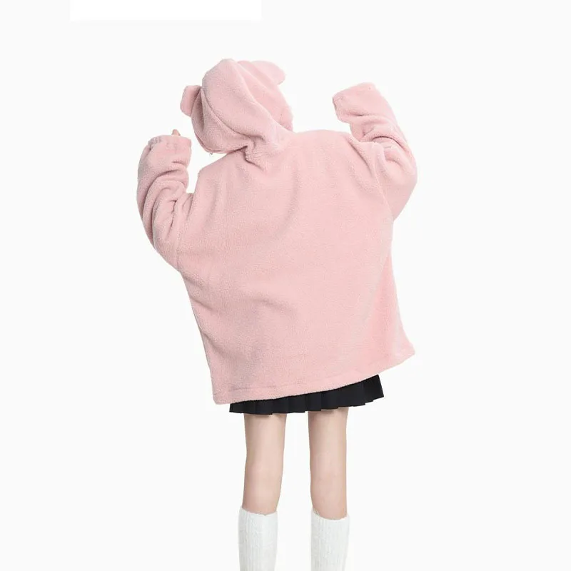 New Anime Kawaii Kirby Berber Fleece Hoodie Winter Interest Unique Trendy Fashion Loose Comfortable Durable Girls 3 - Kirby Plush