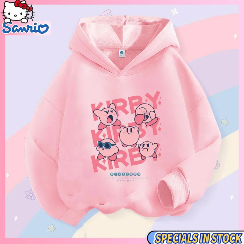 Original Cute Star Kirby Children Hoodie Kawaii Sanrio Anime Cartoon Autumn Keep Warm Sweatshirt Fashion Coat - Kirby Plush