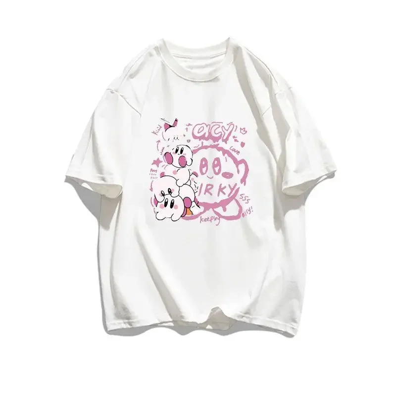 Sanrio Summer Kirby Graphic T Shirts Cartoon Loose Y2K Top Kpop Preppy Style Unisex T shirt 2 - Kirby Plush